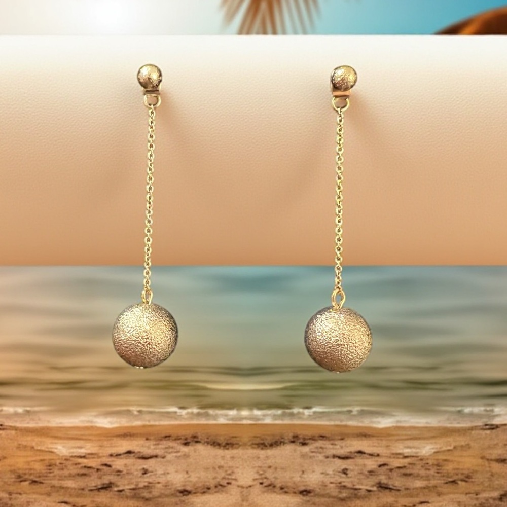 Elegant Gold Disco Ball Earrings